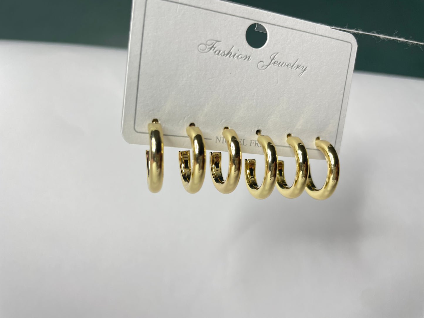 Radiant Gold Hoop Earrings Set