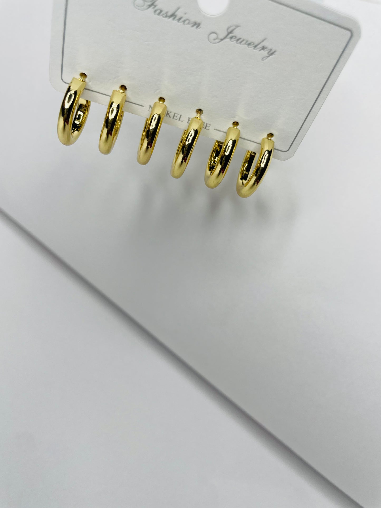 Radiant Gold Hoop Earrings Set