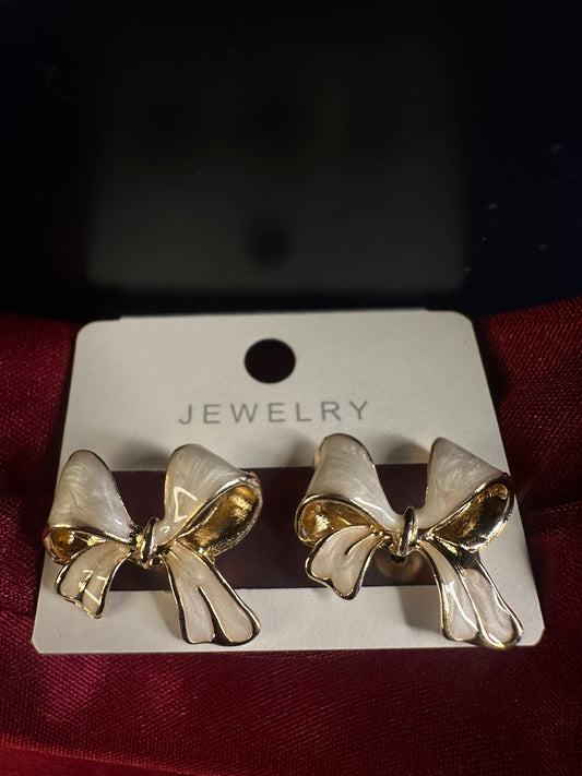 Rose Blush Bow Earrings