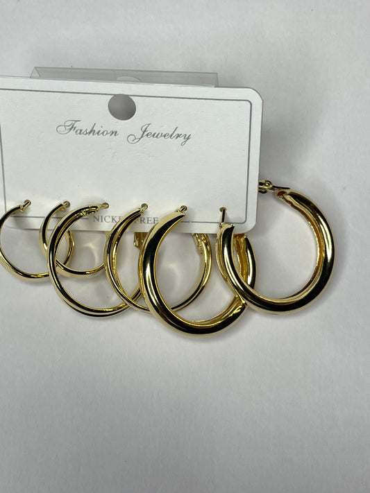 Radiant Gold Hoop Earrings Set