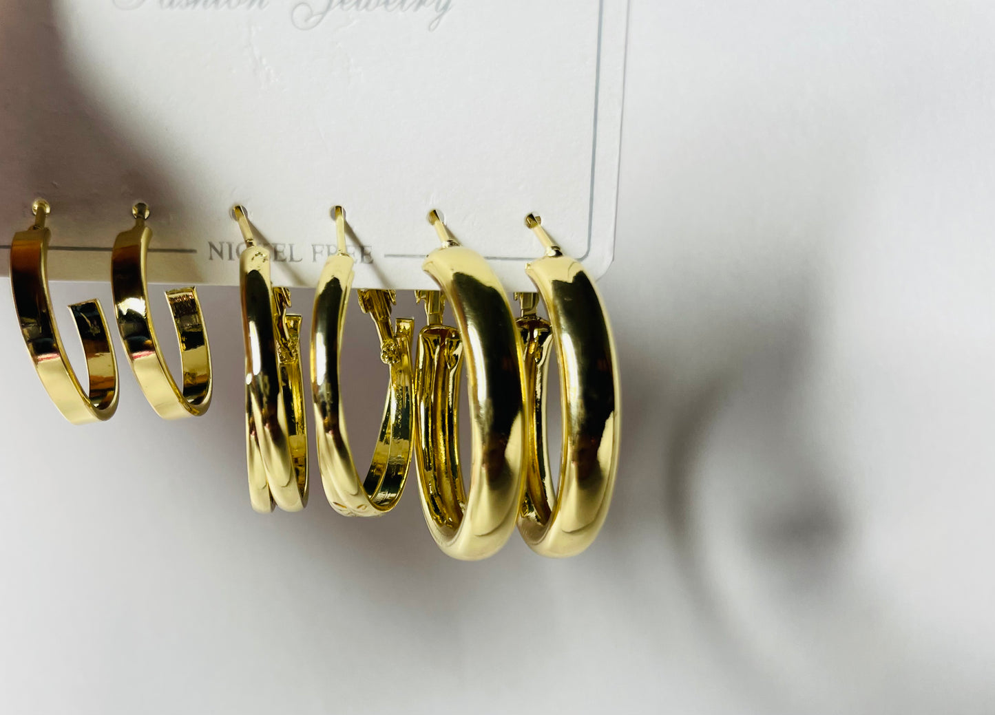 Radiant Gold Hoop Earrings Set