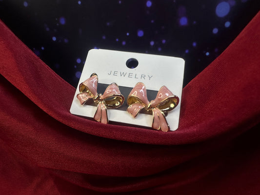 Rose Blush Bow Earrings