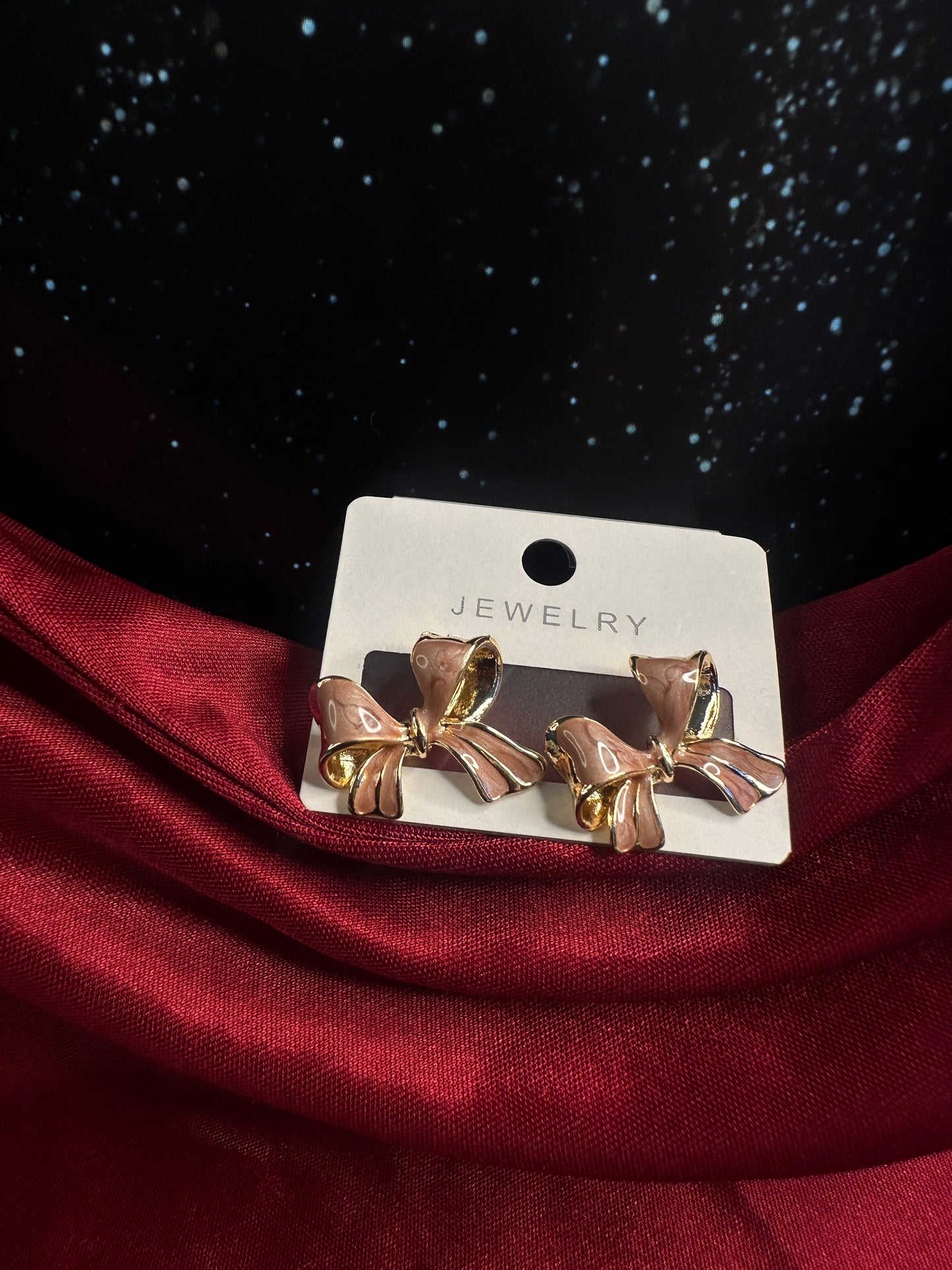 Rose Blush Bow Earrings