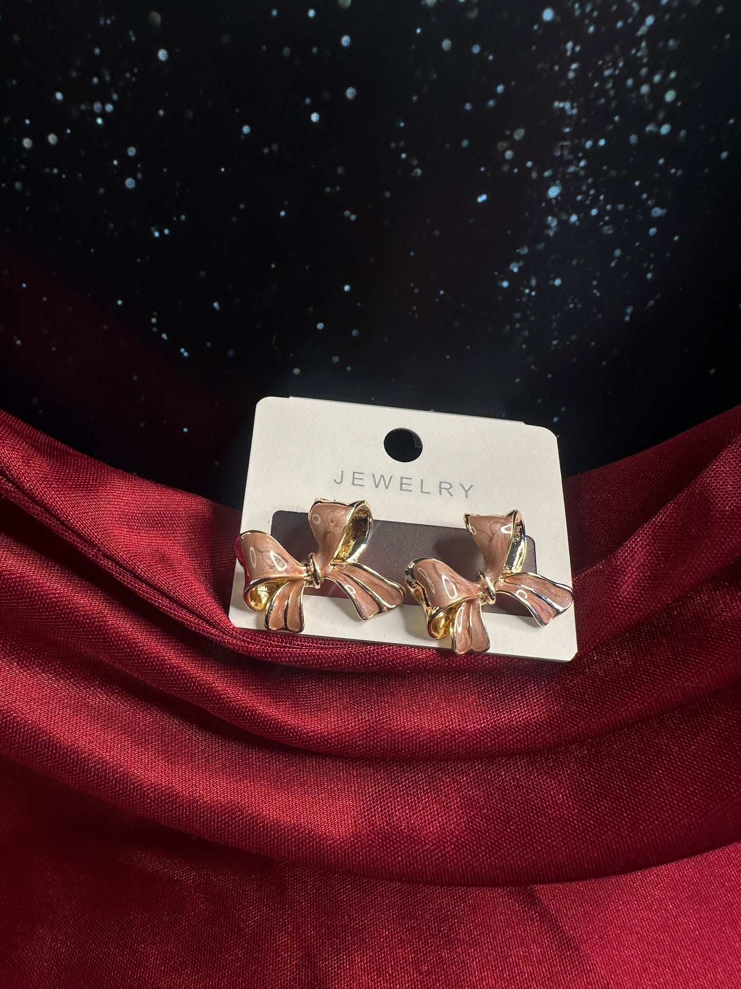 Rose Blush Bow Earrings
